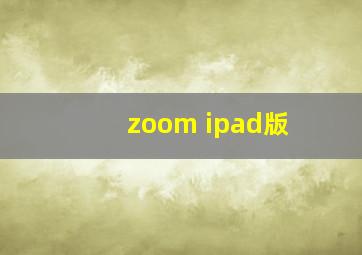 zoom ipad版